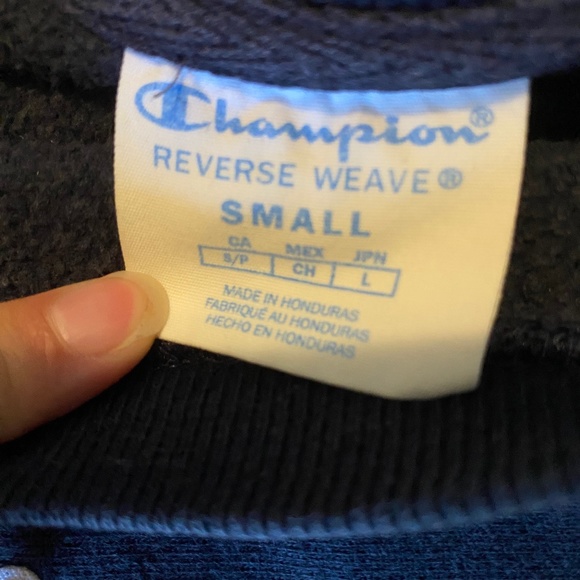 Champion Reverse Weave Navy Blue Unisex Sweatshirt Crewneck - Picture 3 of 3